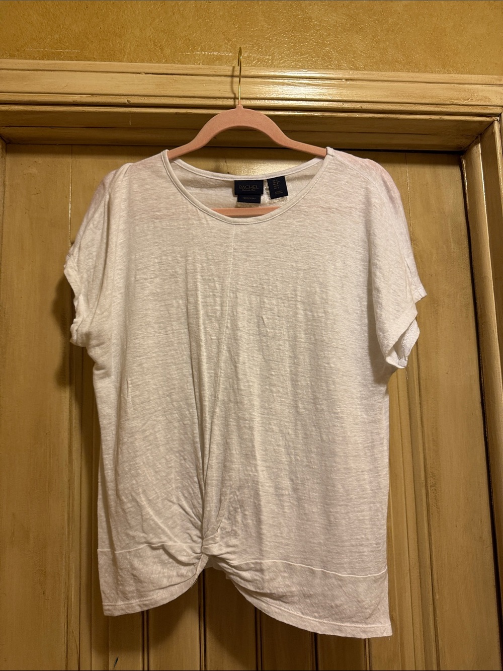 Market & Spruce White Short-Sleeve Twist-Front Tee